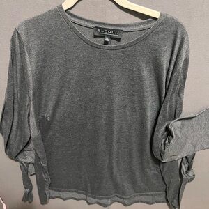 Eloquii Charcoal Long Sleeve T shirt
